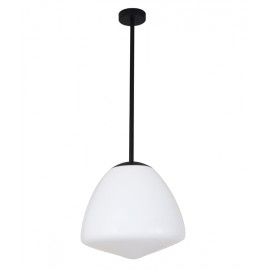 CLA-Ciotola: Interior Tipped Dome Frosted Glass Pendant Lights-Matt Black